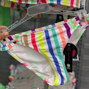 NWT NOBO Ruffle Side Striped Bikini Swim Bottom